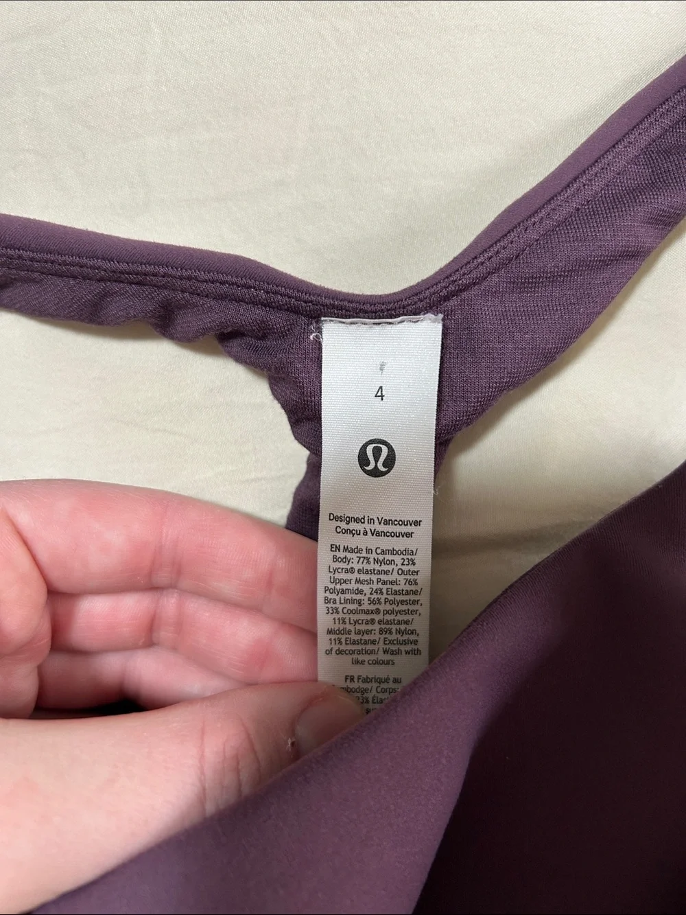 Lululemon Wunder Train Sports Bra - Grape Thistle 4